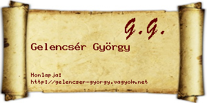 Gelencsér György névjegykártya