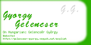 gyorgy gelencser business card
